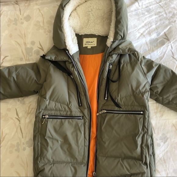 Orolay women’s army green thickened down puffer jacket - Picture 8 of 15